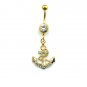 Navy Ships Anchor Navel Ring  -2 Colors Available