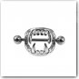 Pair ~ Silver Or Gold Vampire Teeth Nipple Bars