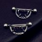 Pair ~ Silver Or Gold Vampire Teeth Nipple Bars