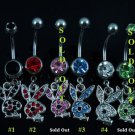 Playboy Bunny Navel Ring ~ 4 Colors Available