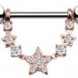 Pair ~ Crystal Star Nipple Bars 2 Tones Available