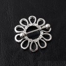 Pair ~ Silver Flower Nipple Bars