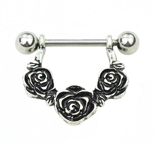 Pair ~ Bunch Of Roses Nipple Bars