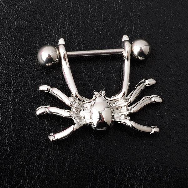 Pair ~ Silver Spider Nipple Bars