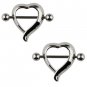 Pair ~ Hearts Nipple Bars Piercing
