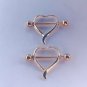 Pair ~ Hearts Nipple Bars Piercing