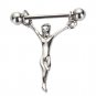 Pair ~ Silver Human Crucifixion Nipple Bars