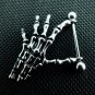 Pair ~ Skeleton Bone Hands Nipple Bars
