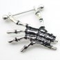 Pair ~ Skeleton Bone Hands Nipple Bars