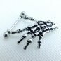 Pair ~ Skeleton Bone Hands Nipple Bars