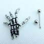 Pair ~ Skeleton Bone Hands Nipple Bars