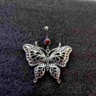 Men Silver Beautiful Butterfly Navel Ring