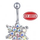 Silver AB Iridescent Star Navel Ring