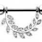 Pair ~ Crystal Love Branch Nipple Bar