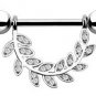 Pair ~ Crystal Love Branch Nipple Bar