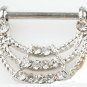 Pair ~ Crystal 3 -Tier 1/2 Moons Nipple Bars