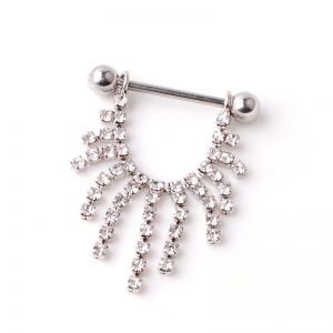 Pair ~ Loop Clear Crystals Nipple Bars