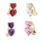 Double Hearts Navel Belly Button Ring - 3 Colors  Available