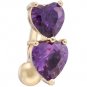 Double Hearts Navel Belly Button Ring - 3 Colors  Available