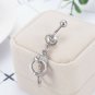 Law Enforcement Handcuff Silver Navel Ring