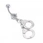 Law Enforcement Handcuff Silver Navel Ring