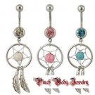 Dream Catcher Dangle Crystals Navel Ring