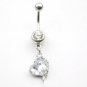 Crystal Heart Navel Belly Button Ring - 4 Colors Available
