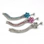 Flower Long Tassel Crystals Navel Belly Button Ring ~ 3 Colors Available