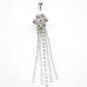 Flower Long Tassel Crystals Navel Belly Button Ring ~ 3 Colors Available