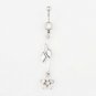 Crystal Star/Flower Navel Belly Button Ring - 3 Colors Available