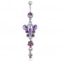 Butterfly Crystals Navel Belly Button Ring ~ 5 Colors Available