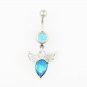 Flying Angel Crystal Navel Belly Button Ring - 3 Colors Available