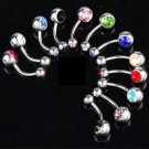 Birthstone Surgical Stainless Steel Navel Barbell Ring