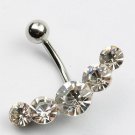 5 - Clear Crystals Navel Ring