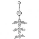 Angle Wings Crystal Navel Ring