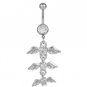 Angle Wings Crystal Navel Ring