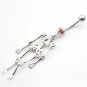 Flexible Skeleton W/ Red Eyes Navel Ring