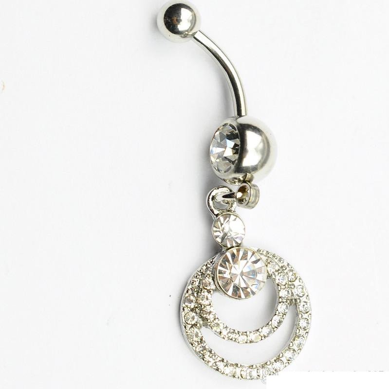 Crystal Double Loop Navel Belly Ring
