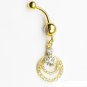 Crystal Double Loop Navel Belly Ring