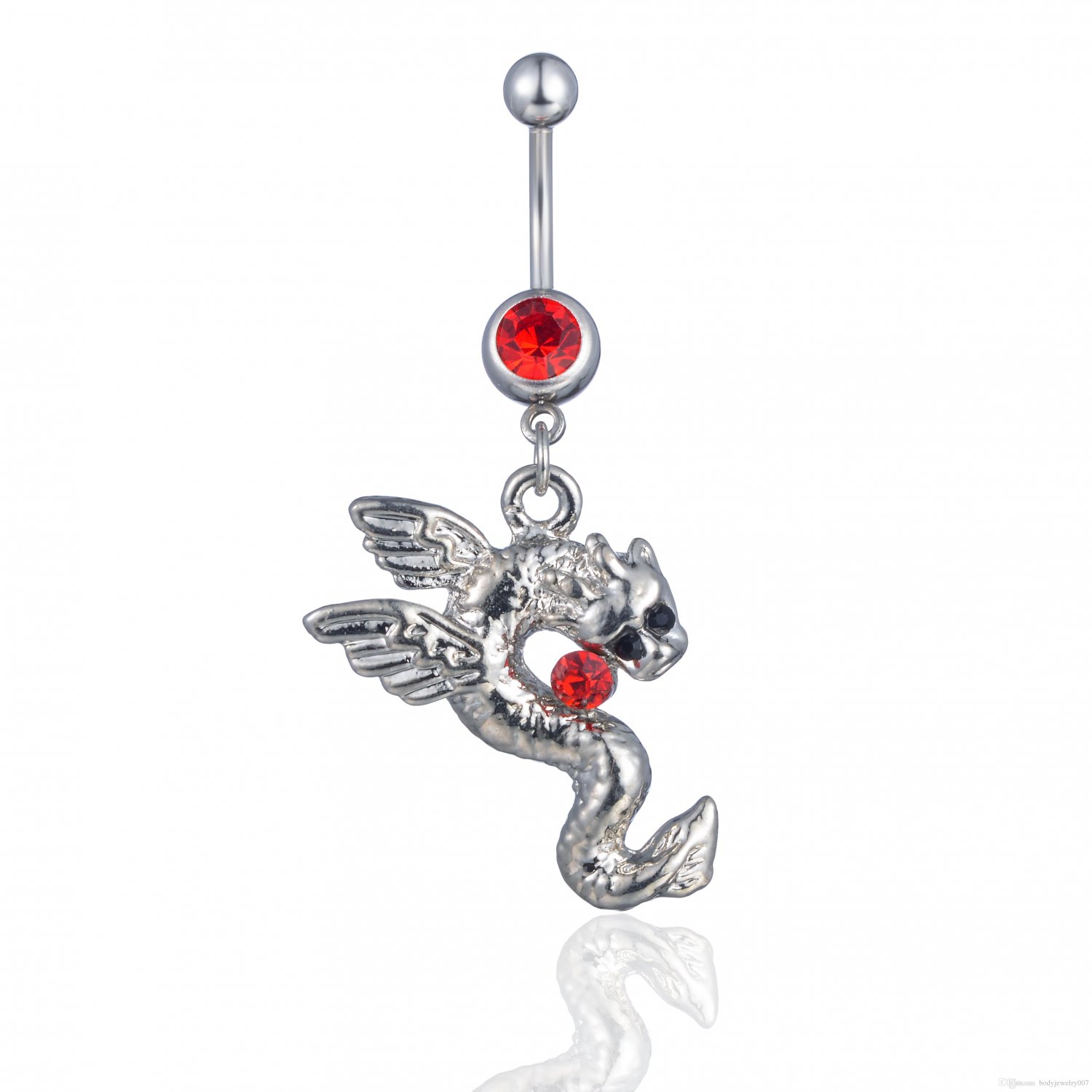 Winged Dragon Crystal Navel Ring  ` 2 Colors Available