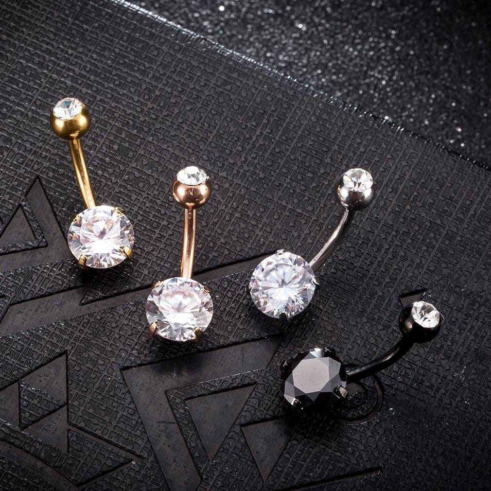 Zircon Crystal Navel Bar Barbell Bright Colors