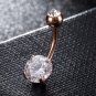 Zircon Crystal Navel Bar Barbell Bright Colors