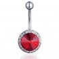 Zircon Crystal Flower Burst Navel Belly Ring ~ 6 Colors Available