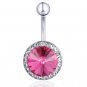 Zircon Crystal Flower Burst Navel Belly Ring ~ 6 Colors Available