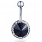 Zircon Crystal Flower Burst Navel Belly Ring ~ 6 Colors Available