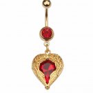 Wing Hearts Set Navel, Earrings & Necklace