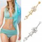 Beautiful Floral Navel Bar Barbell Bright Colors