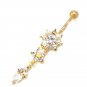 Beautiful Floral Navel Bar Barbell Bright Colors