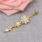 Beautiful Floral Navel Bar Barbell Bright Colors