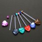 Acrylic Heart Belly Button Rings Flexible Pregnancy Maternity Navel Ring ~ 6 Colors